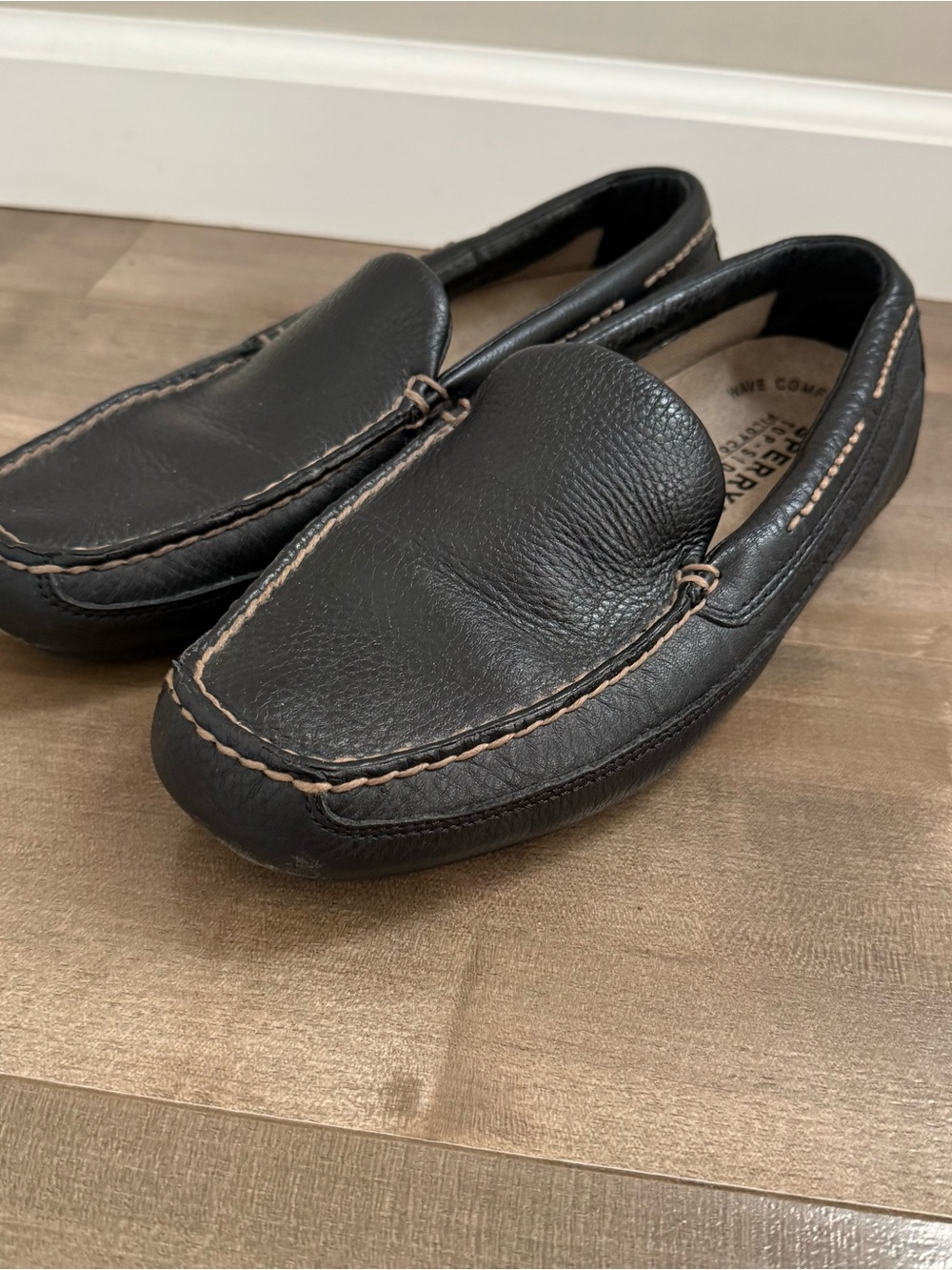 Sperry Top-Sider Loafers Black 8.5 Leather Pilot Collection Wave Comfort Slip-On